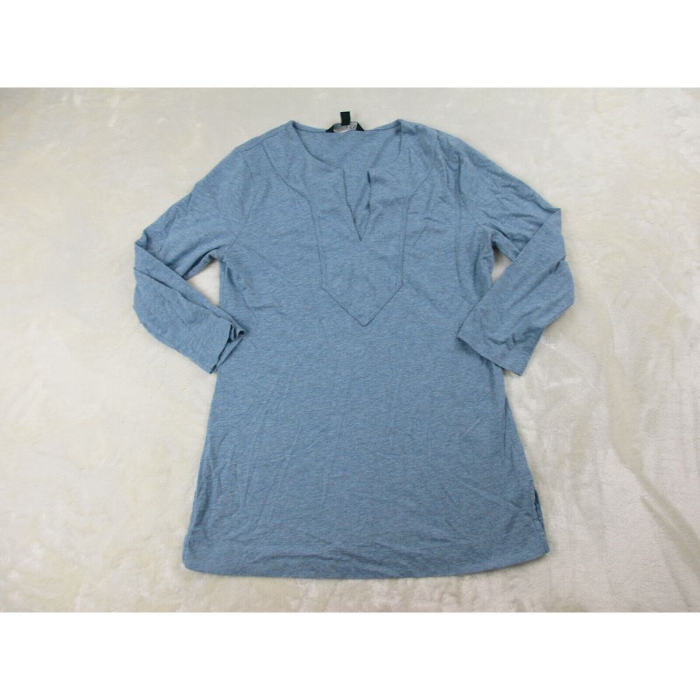 Lauren Ralph Lauren Shirt Womens Small Blue 3/4 Sleeve V Neck‎ Popover Ladies